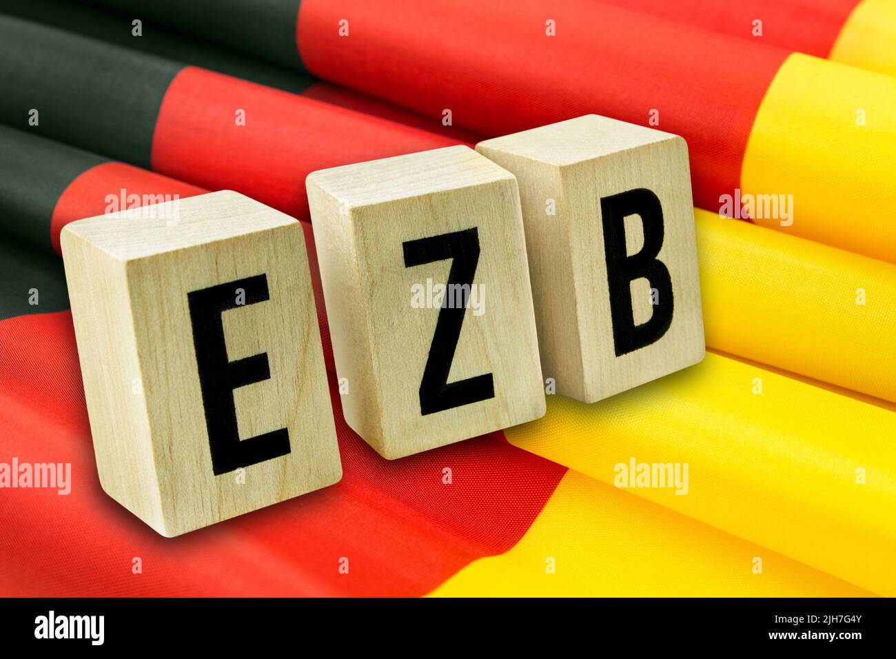 EZB Symbol aud Deutscher Flagge Stock Photo