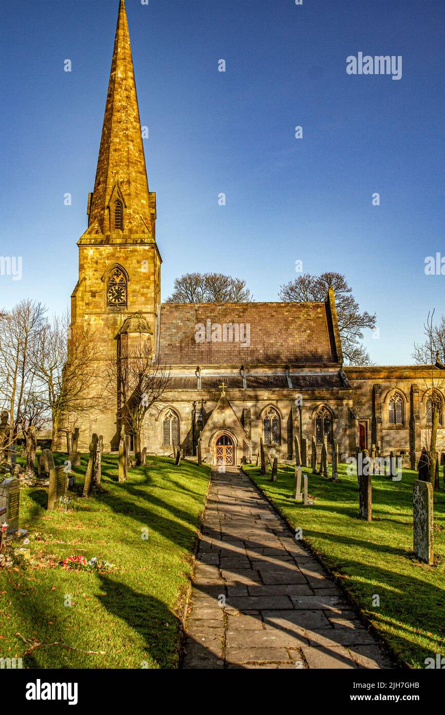 All Saints church Grindon Staffordshire Stock Photo