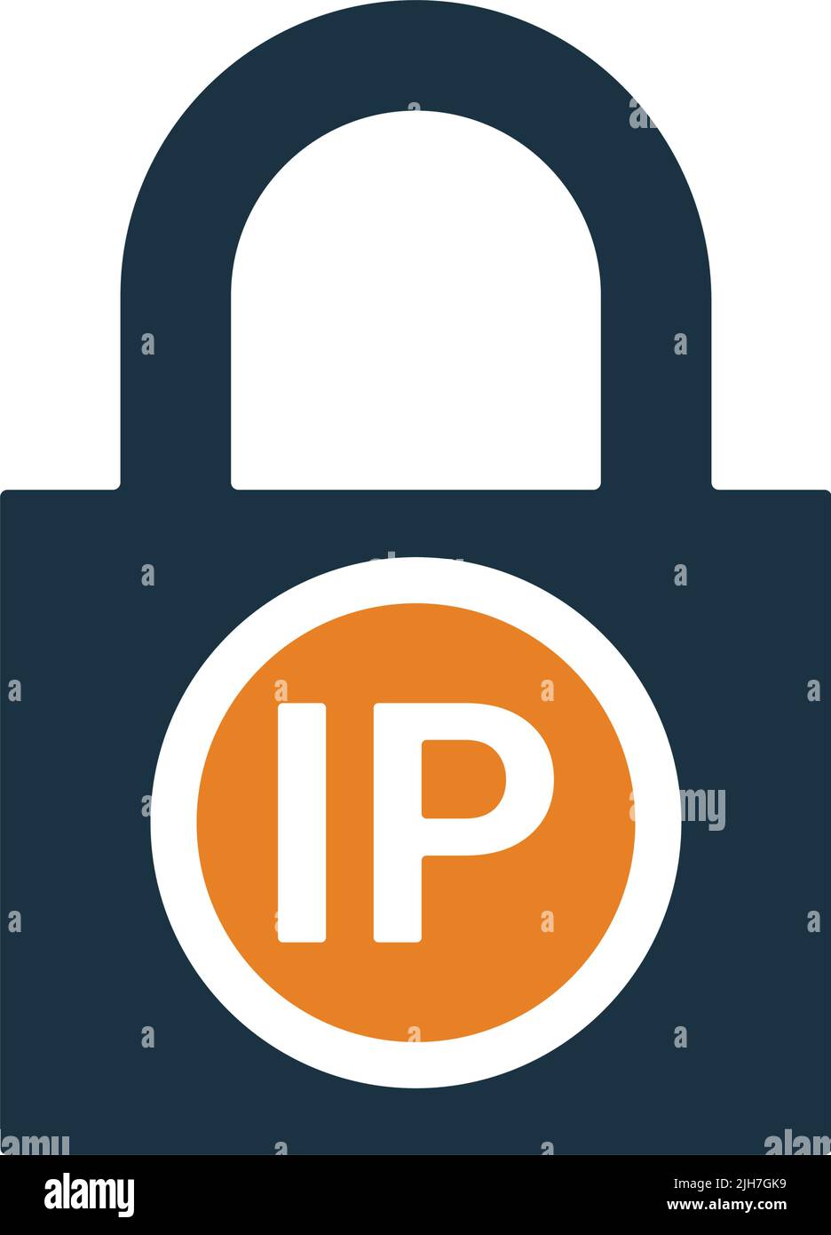 Ip, lockout, ban icon is isolated on white background. Use for graphic and web design or commercial purposes. Vector EPS file. Stock Vector