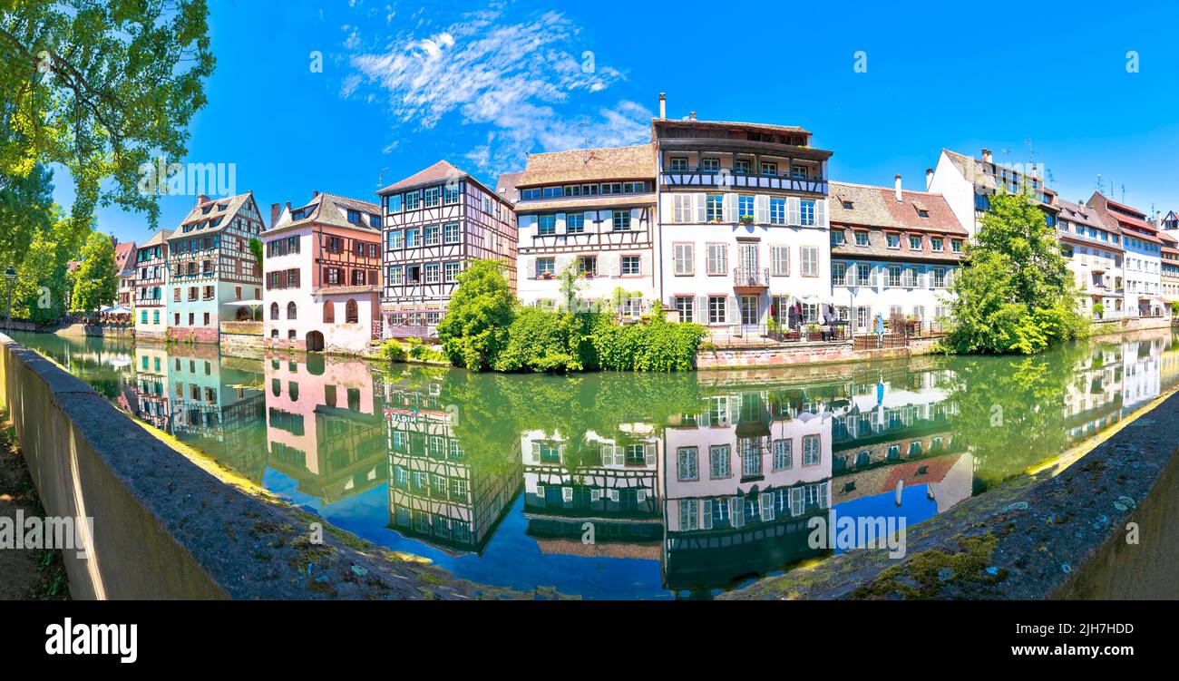 Town of Strasbourg canal and architecture colorful view, Alsace region of France Stock Photo