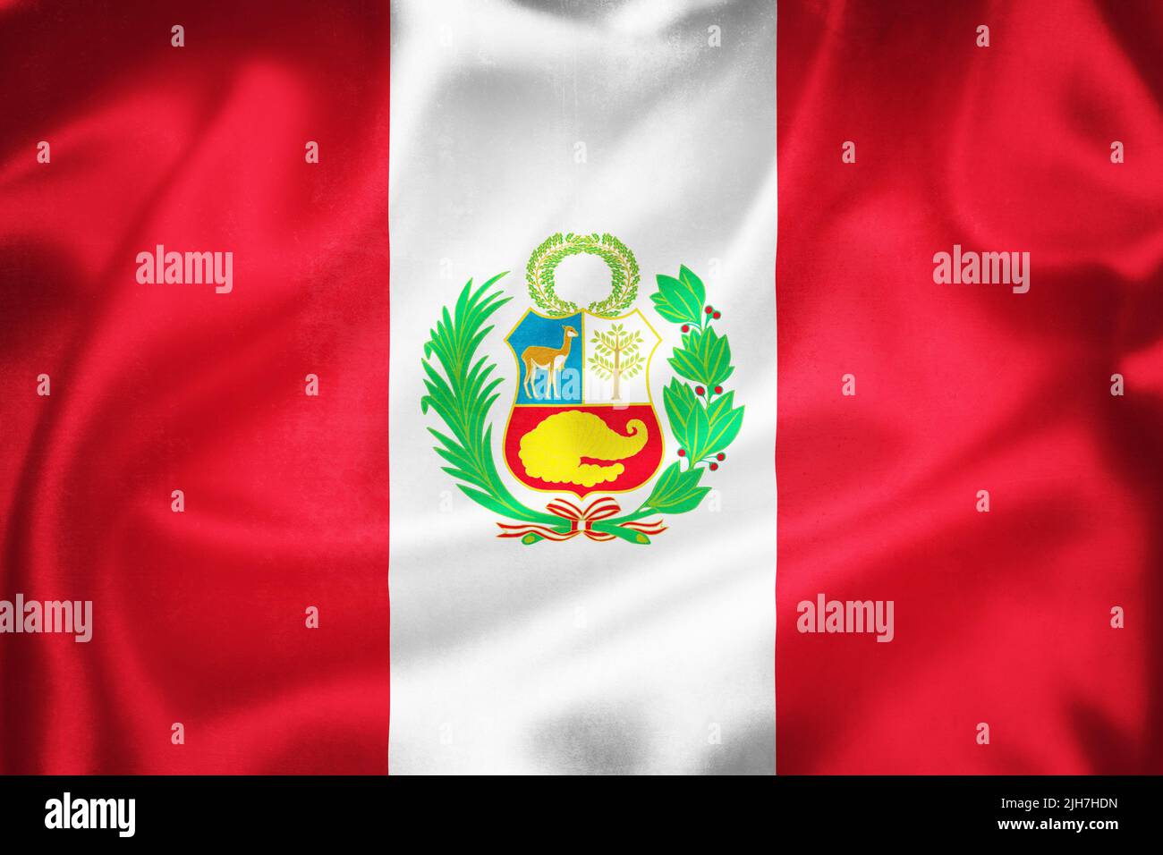 Grunge 3D illustration of Peru flag, concept of Peru Stock Photo