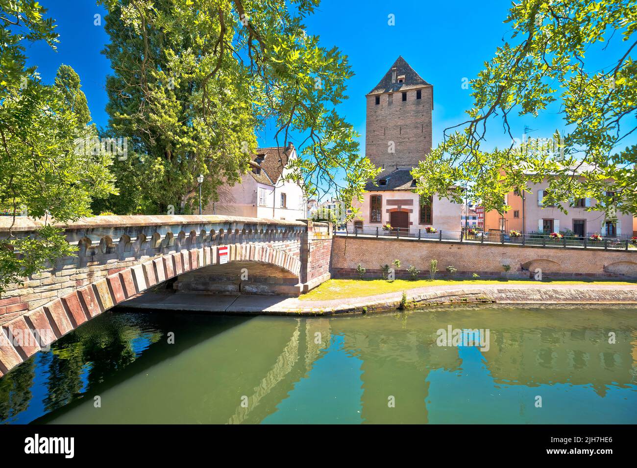 Town of Strasbourg canal and architecture colorful view, Alsace region of France Stock Photo