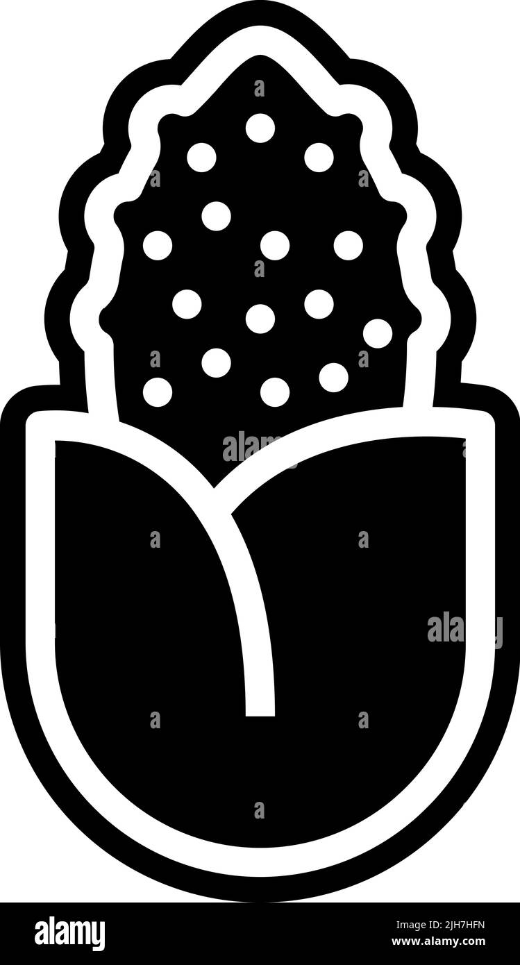 Fruit and vegetable corn icon Stock Vector