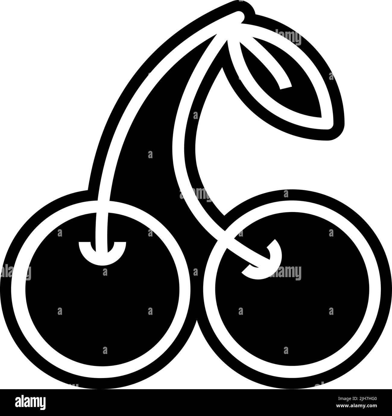 Fruit and vegetable cherry icon Stock Vector