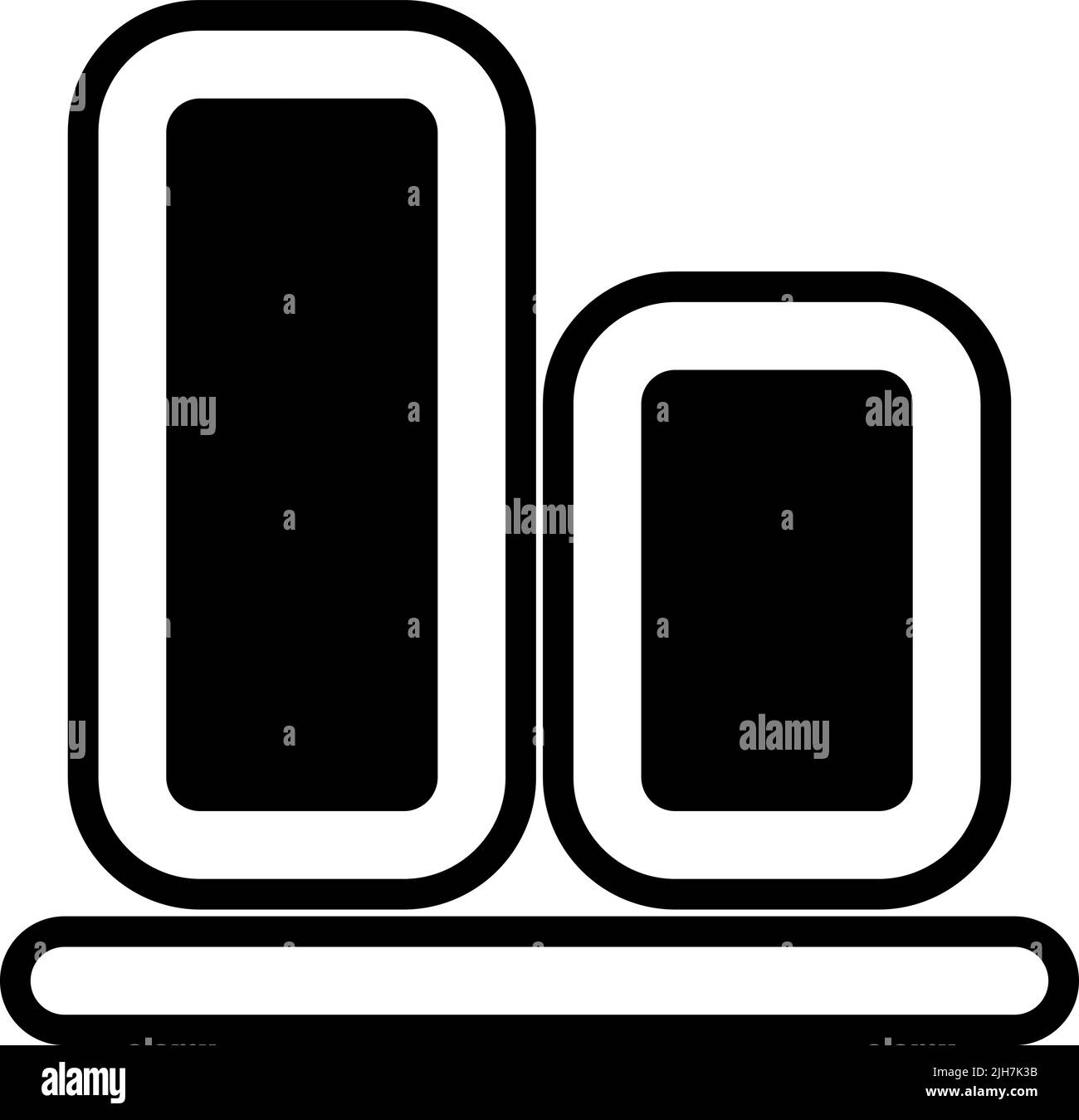 Multimedia editor bottom alignment icon Stock Vector