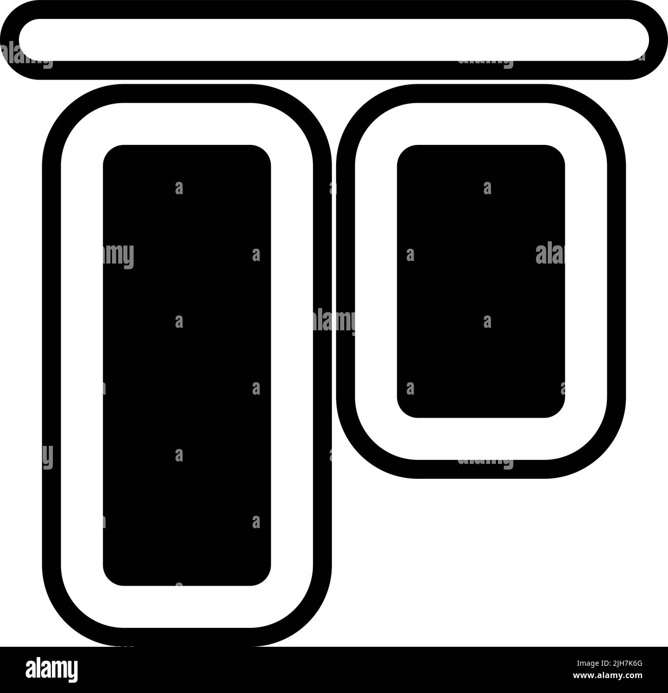 Multimedia editor top alignment icon Stock Vector