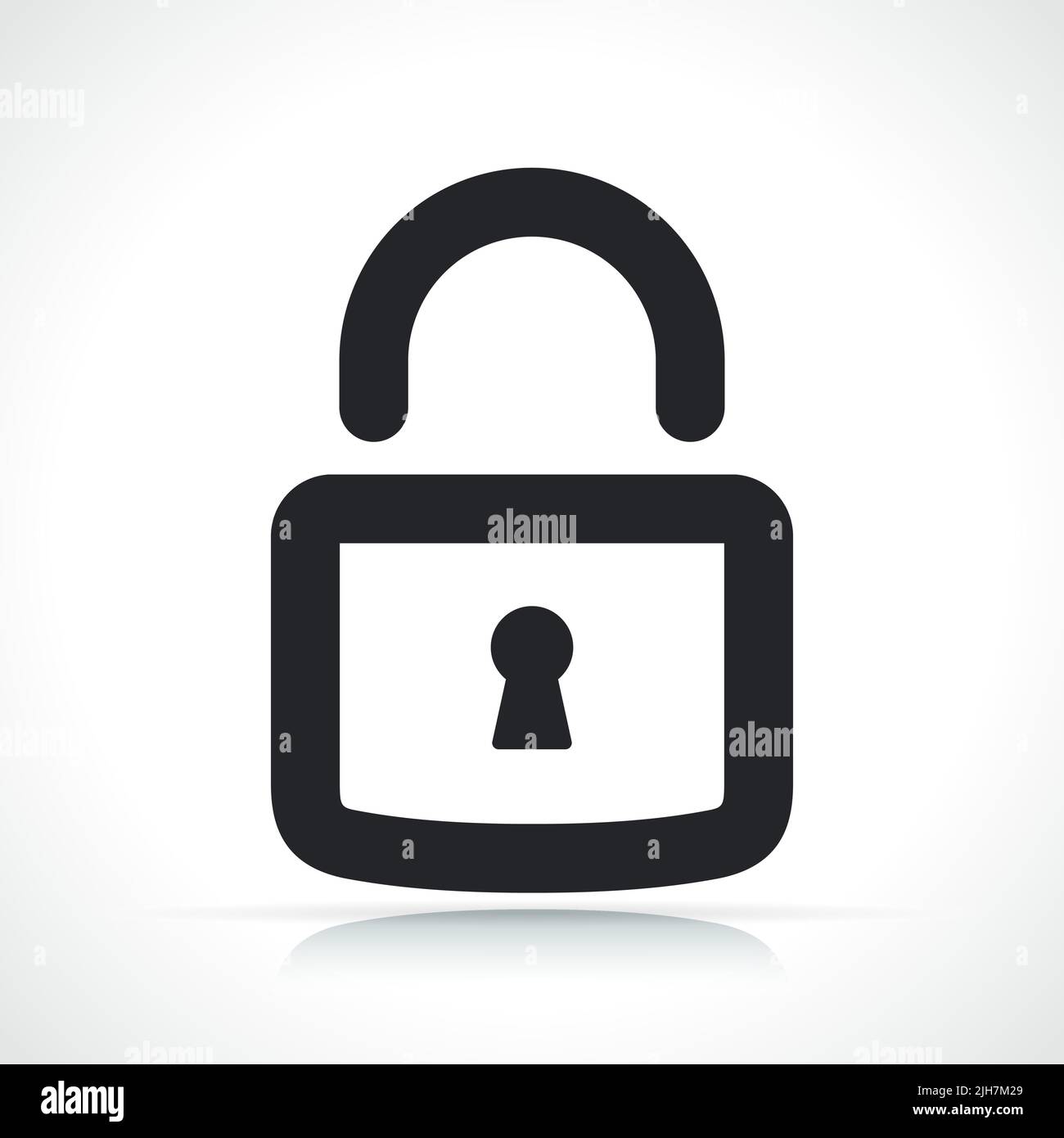 padlock or lock black icon isolated illustration Stock Vector
