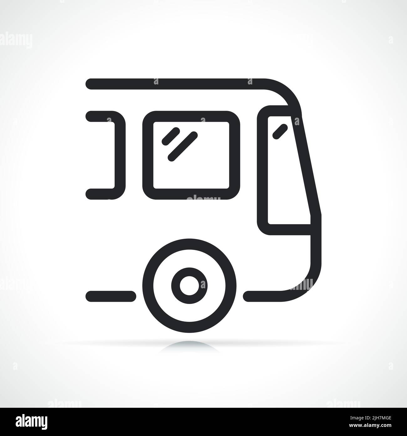 bus or public transport thin line icon Stock Vector