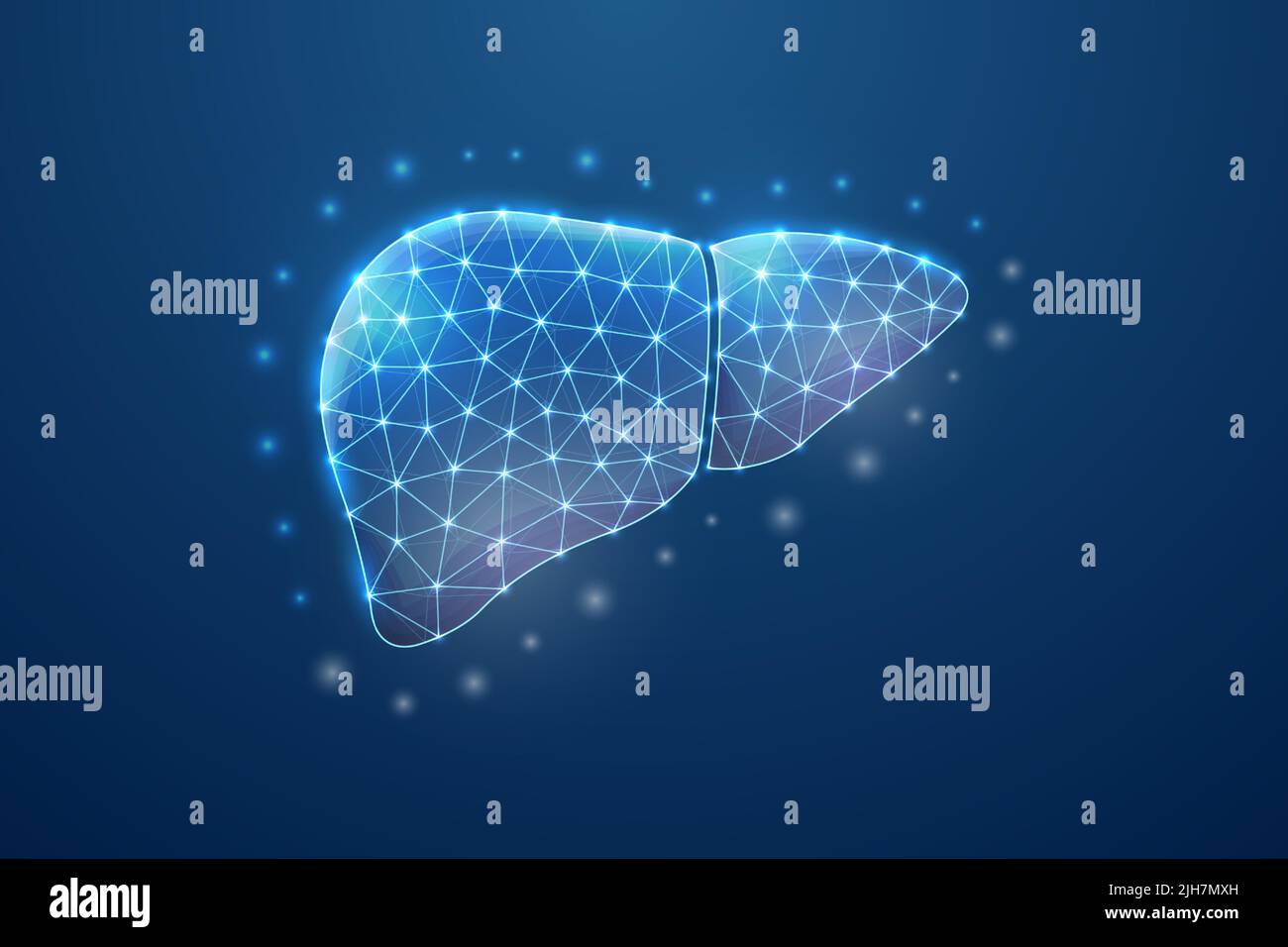 Liver 3d symbol in blue low poly style. Hepatitis, human ...