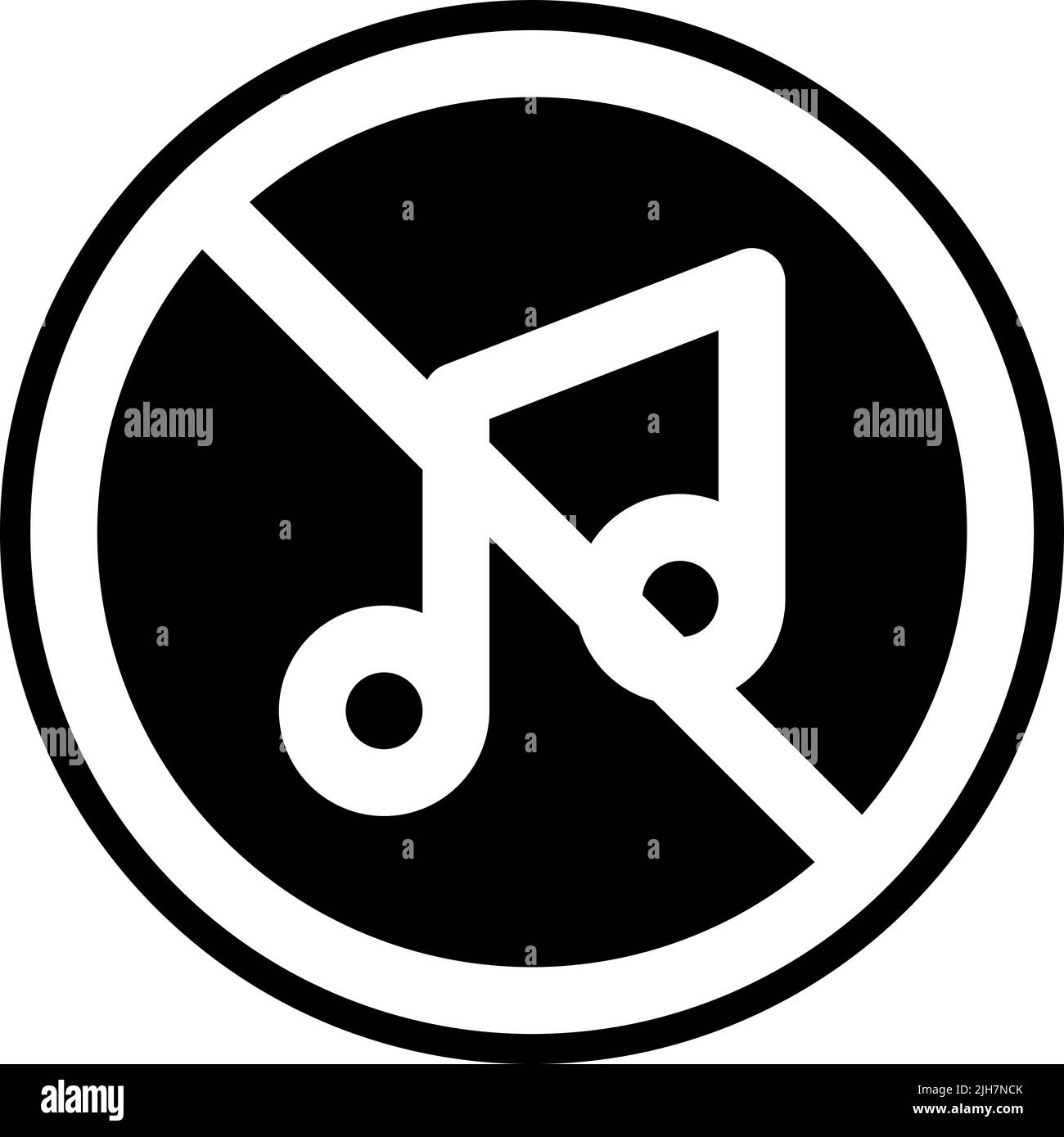 Signal and prohibition no music icon Stock Vector