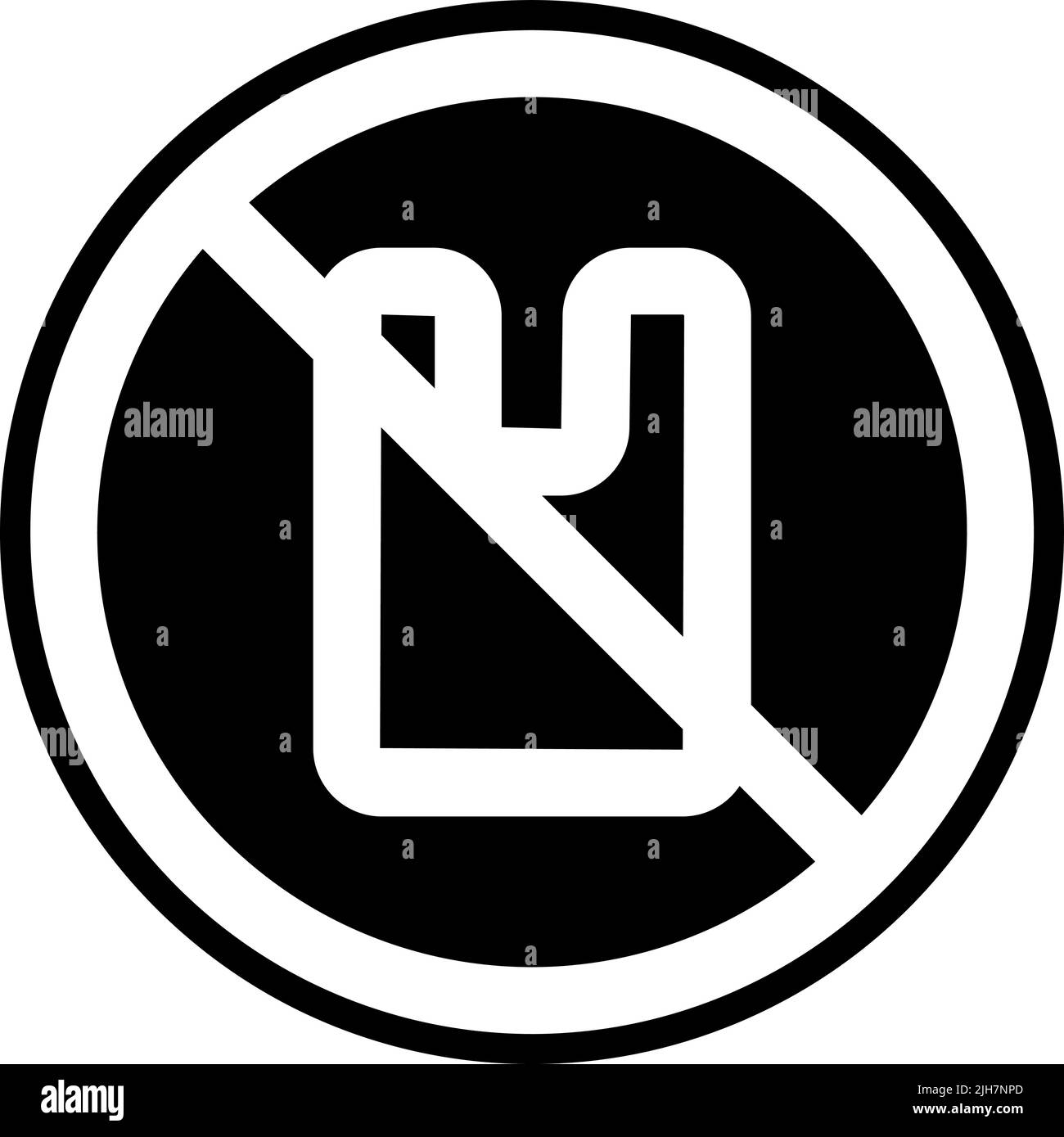 Signal and prohibition no plastic bags icon Stock Vector