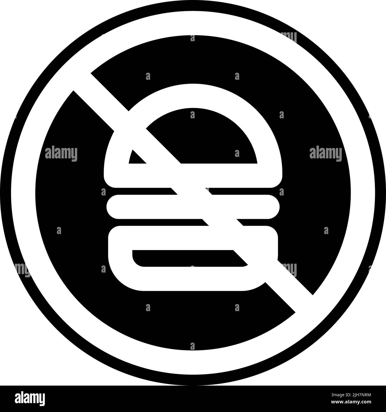 Signal and prohibition no eating icon Stock Vector