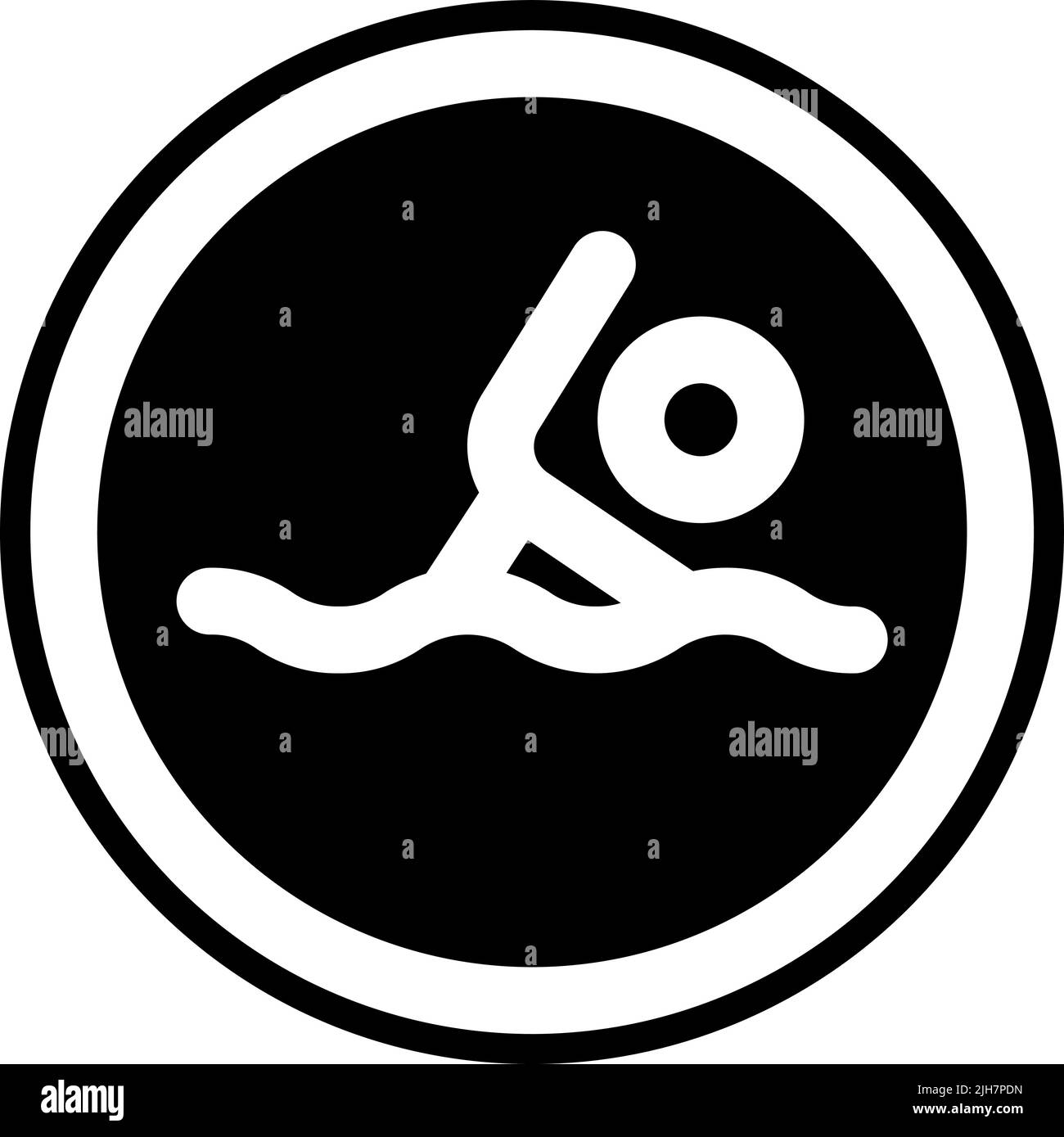 Signal and prohibition swimming icon Stock Vector