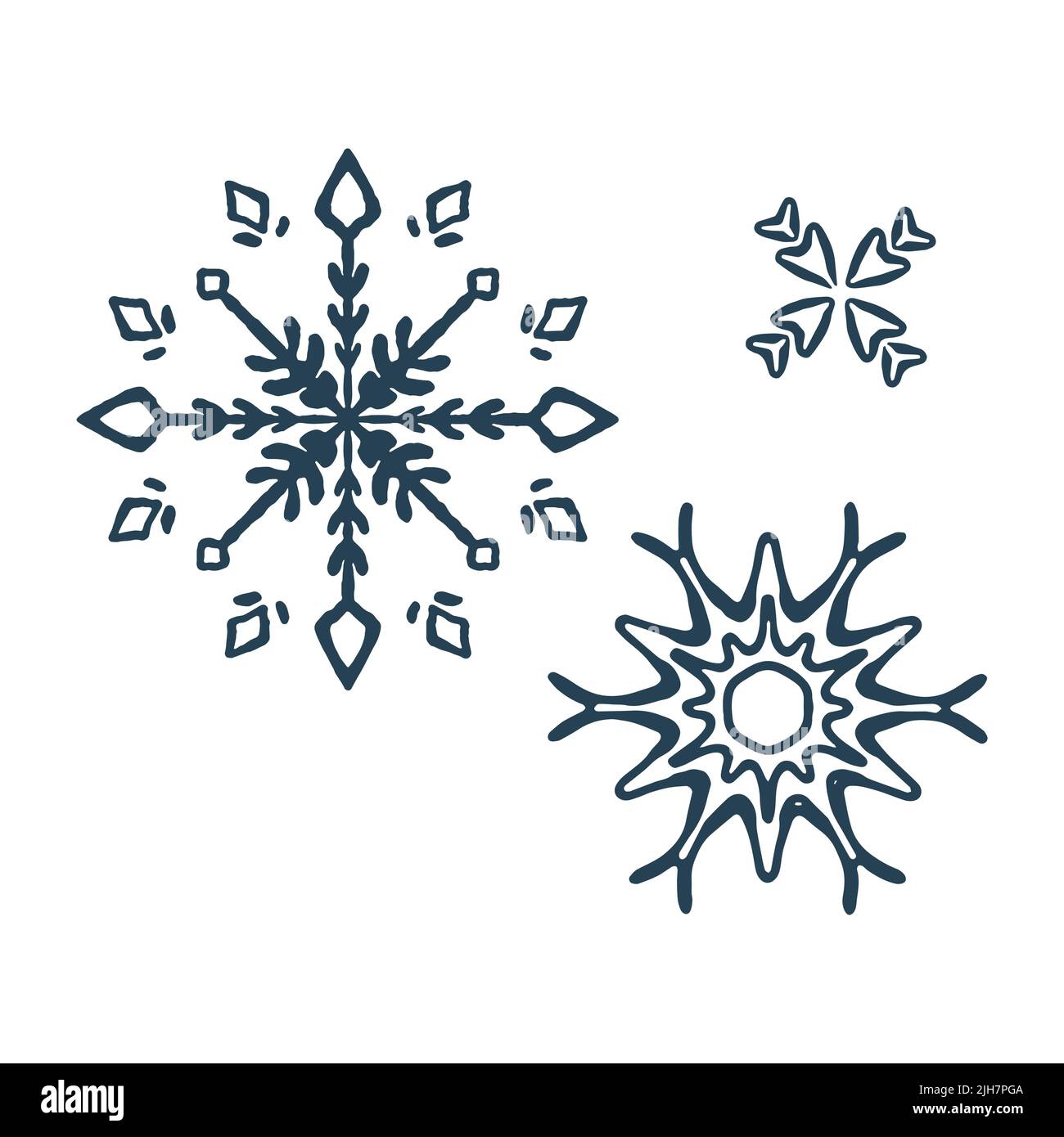 Christmas snowflake illustration vector motif. Masculine winter snow  graphic for holiday, xmas, frosty icon. Hand drawn December snowy six  pointed Stock Vector Image & Art - Alamy
