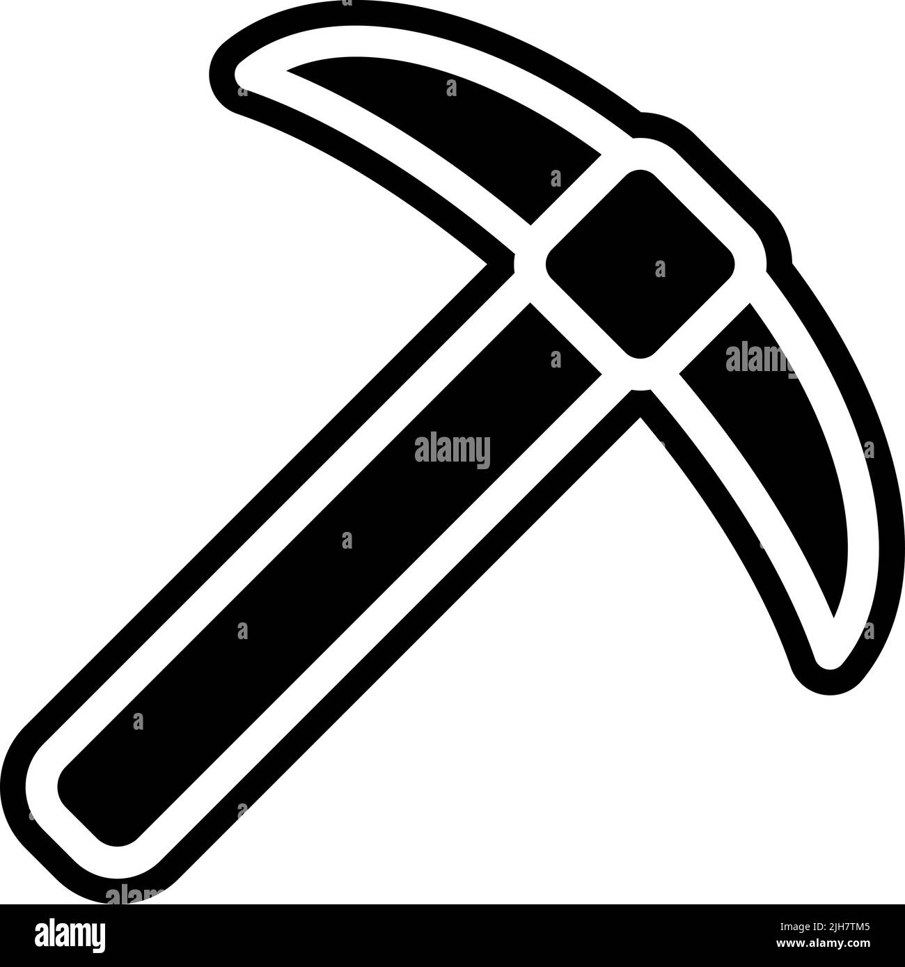 Video game elements pickaxe icon Stock Vector