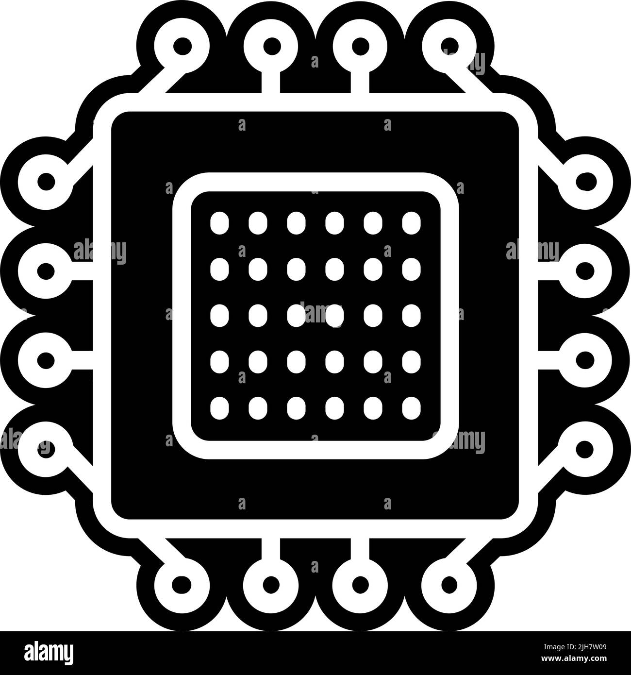 Technology microchip icon Stock Vector