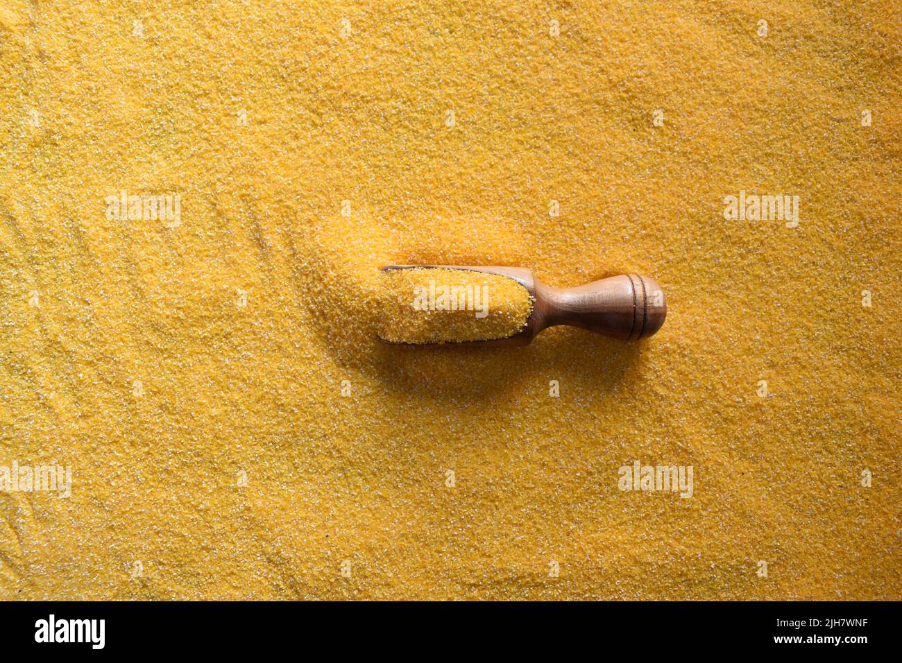 Raw coarse dried corn semolina Stock Photo