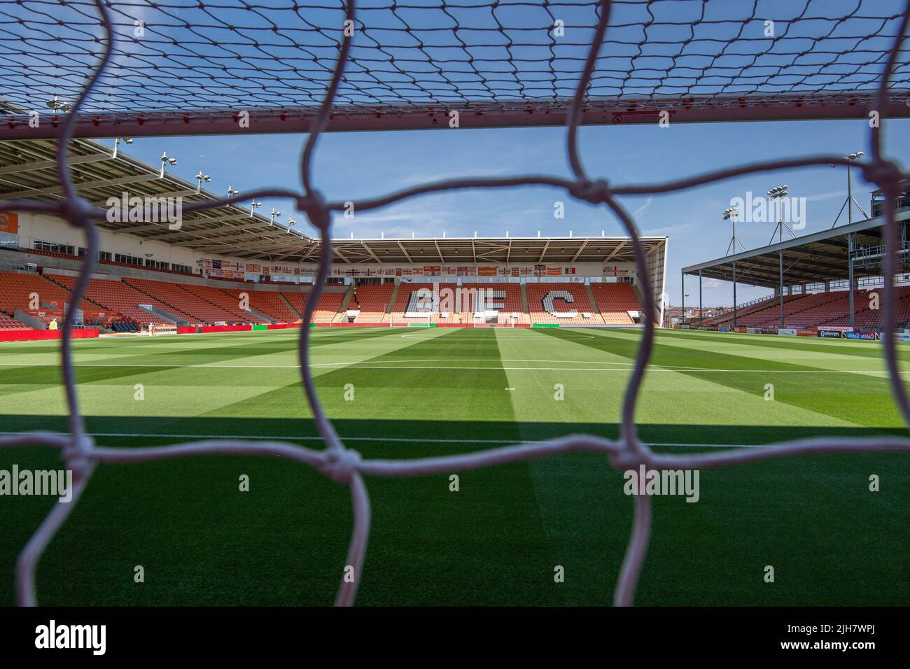 general view of Bloomfield Road, Home of Blackpool Stock Photo - Alamy