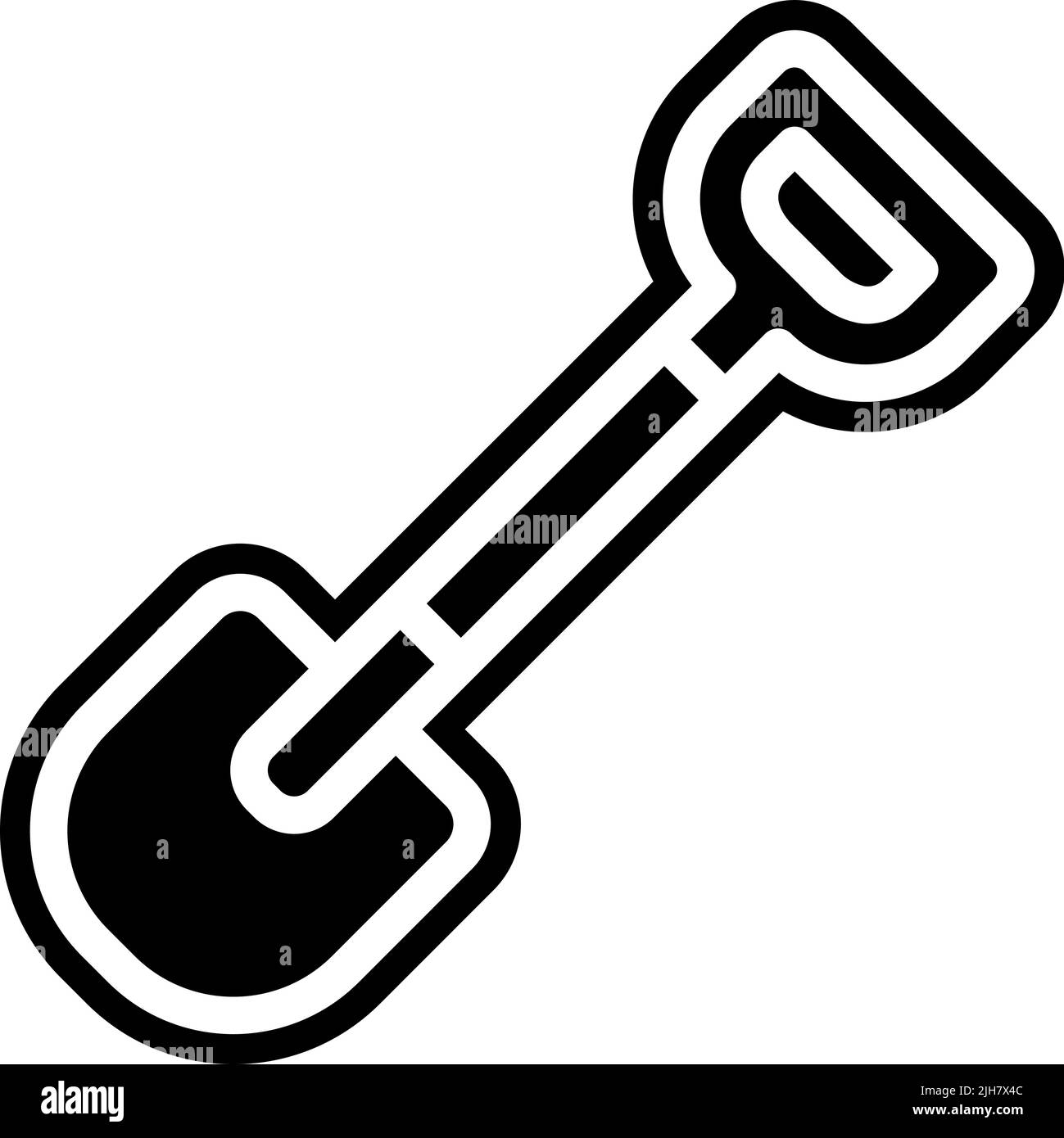 Video game elements shovel icon Stock Vector