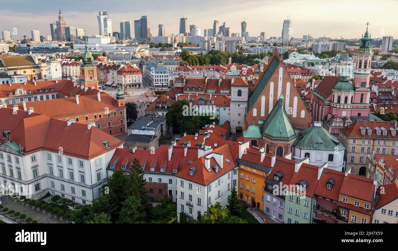 Aerial view warsaw old town hi-res stock photography and images - Alamy