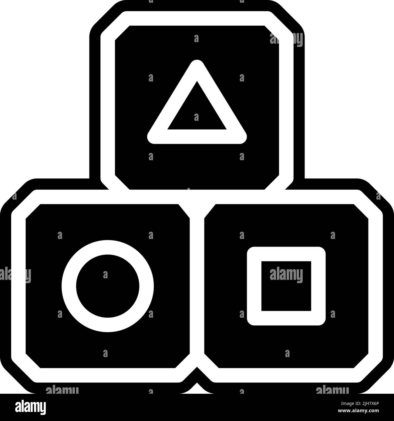 Children toys blocks icon Stock Vector