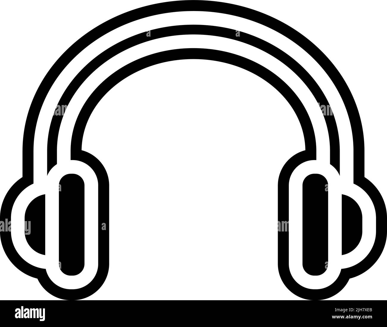 Workplace headphones icon Stock Vector
