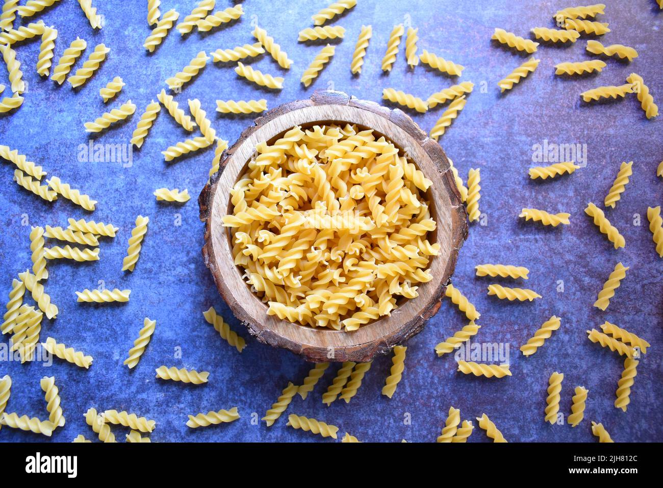Raw whole dried Fusilli pasta Stock Photo Alamy