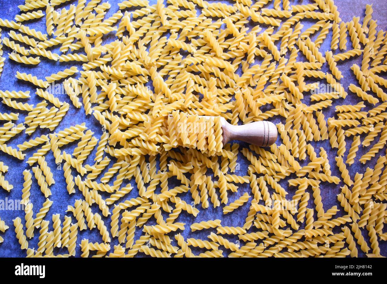 Raw whole dried Fusilli pasta Stock Photo Alamy