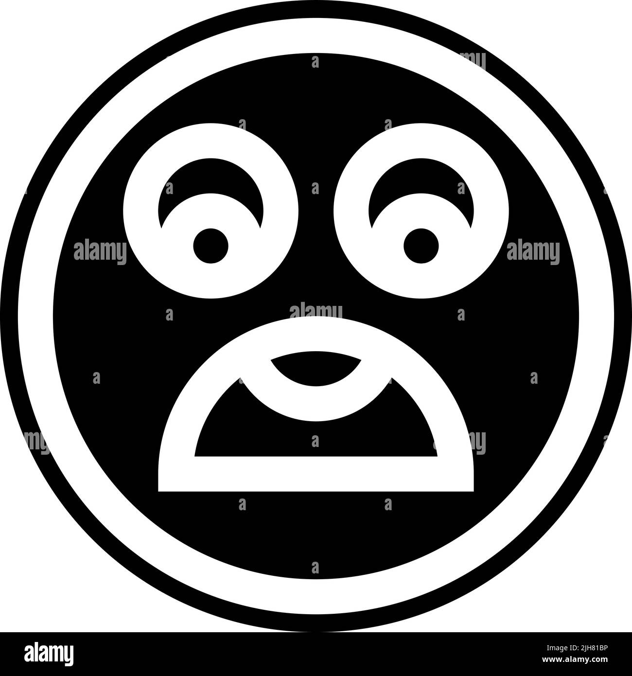 Emojis shocked icon Stock Vector