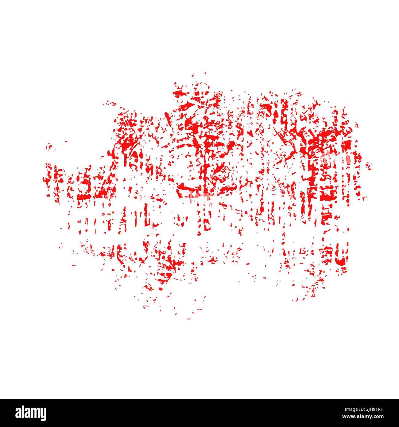 Only red grunge background isolated on white background Stock Vector