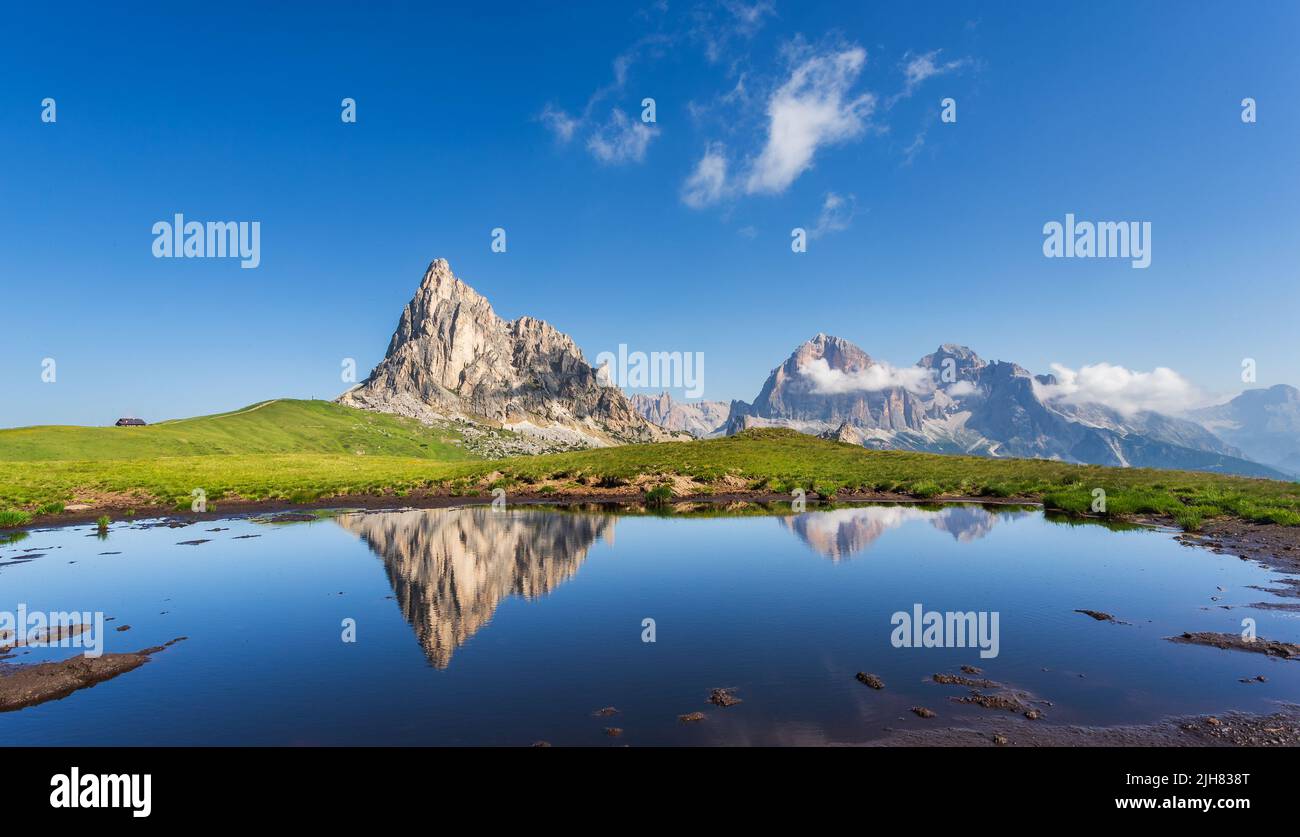 Giau Pass Landscape, Belluno, Italy Stock Photo