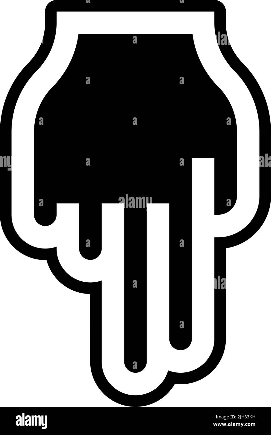 Hand gestures pointing down icon Stock Vector