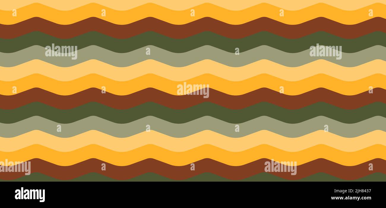 Abstract yellow and green stripes wave pattern background and texture. Vector illustration Stock Vector