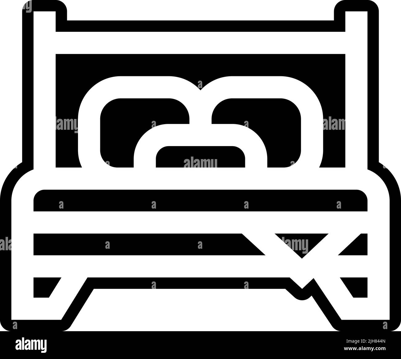 Home stuff double bed icon Stock Vector