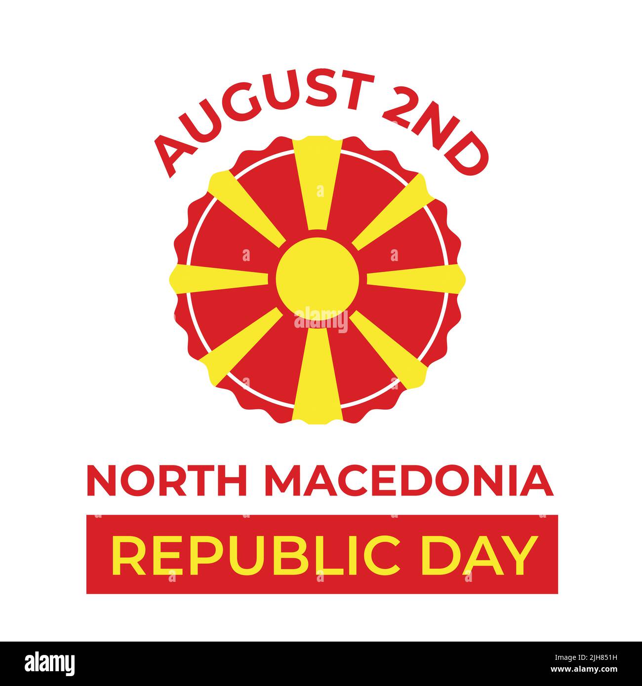 North Macedonia Republic Day typography poster. National holiday on