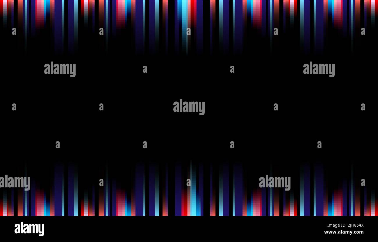 Abstract vibrant stripe lighting vertical lines blue and red color on black background with space for your text. Vector illustration Stock Vector