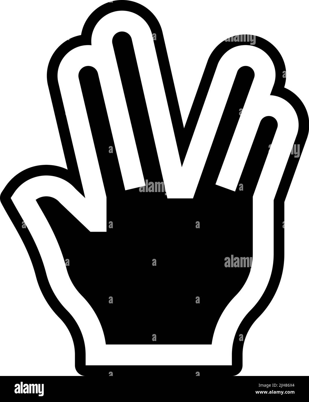 Hand gestures vulcan salute icon Stock Vector