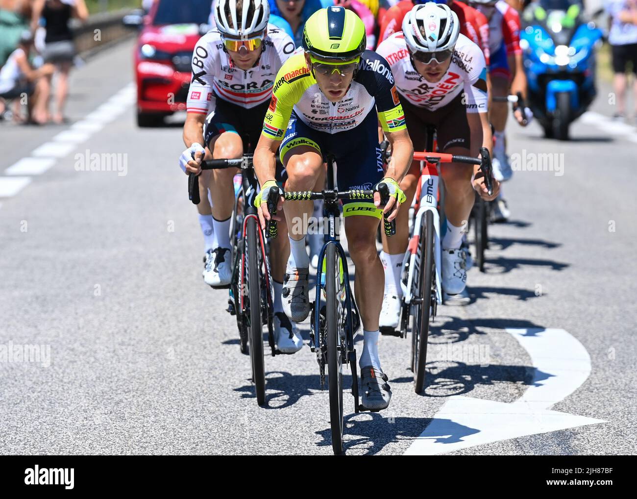 Intermarché - Wanty - Gobert Matériaux  rider Louis MEINTJES, during Tour De France, Stage 14, France, 16th July 2022, Credit:David Stockman/Goding Images/PA Images Stock Photo