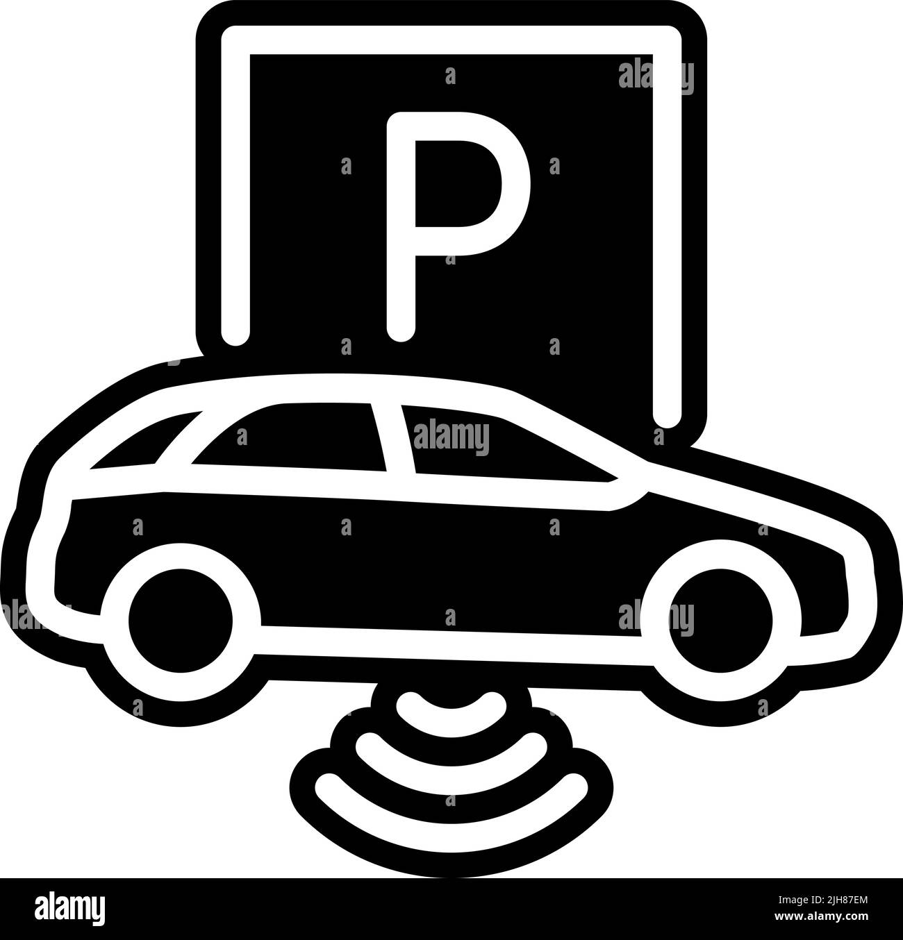 Iiot parking icon Stock Vector