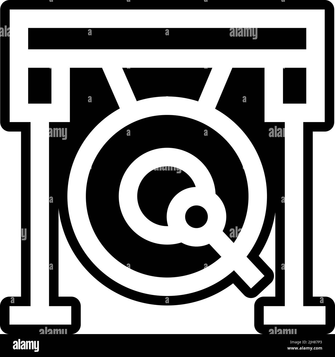 Music instruments gong icon Stock Vector