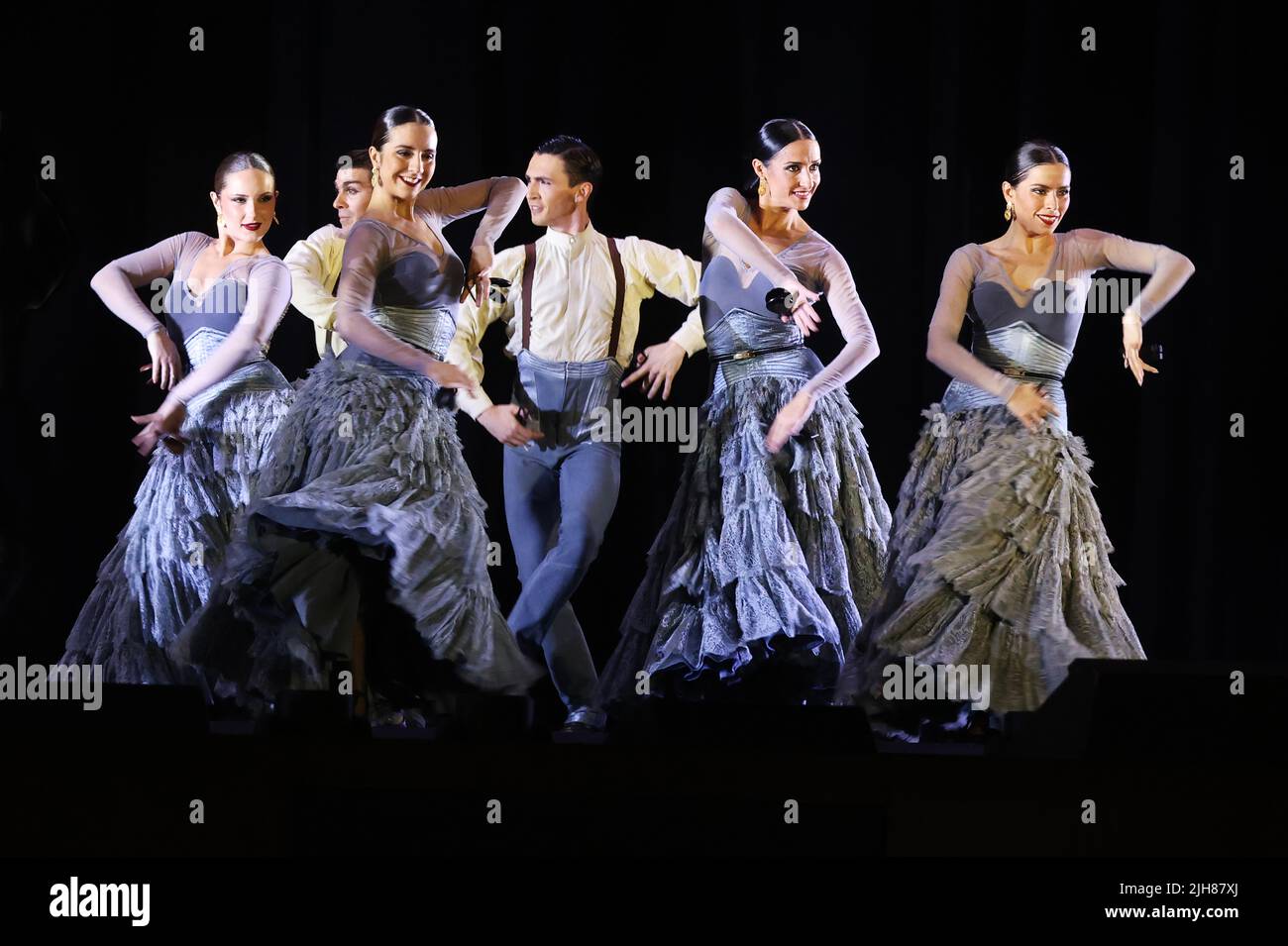 Flamenco, Andalusien, Ballett, Folklore, Dubai Expo, Erotik,  Spanische Tänzer und Tänzerin beim Flamenco voller Anmut und Grazie und Leidenschaft Stock Photo