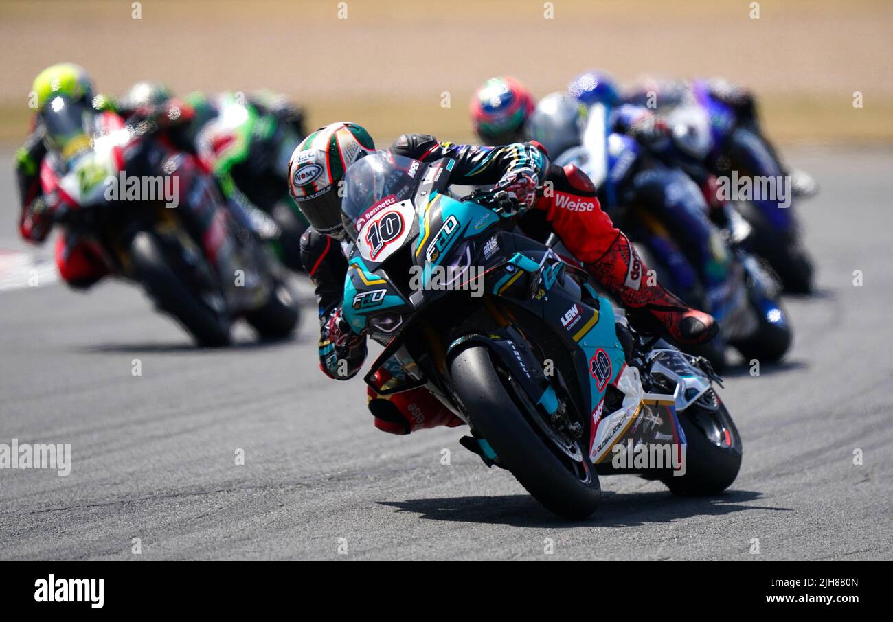 FHO Racing's Peter Hickman during day two of the MOTUL FIM Superbike World Championship 2022 at Donington Park, Leicestershire. Picture date: Saturday July 16, 2022. Stock Photo