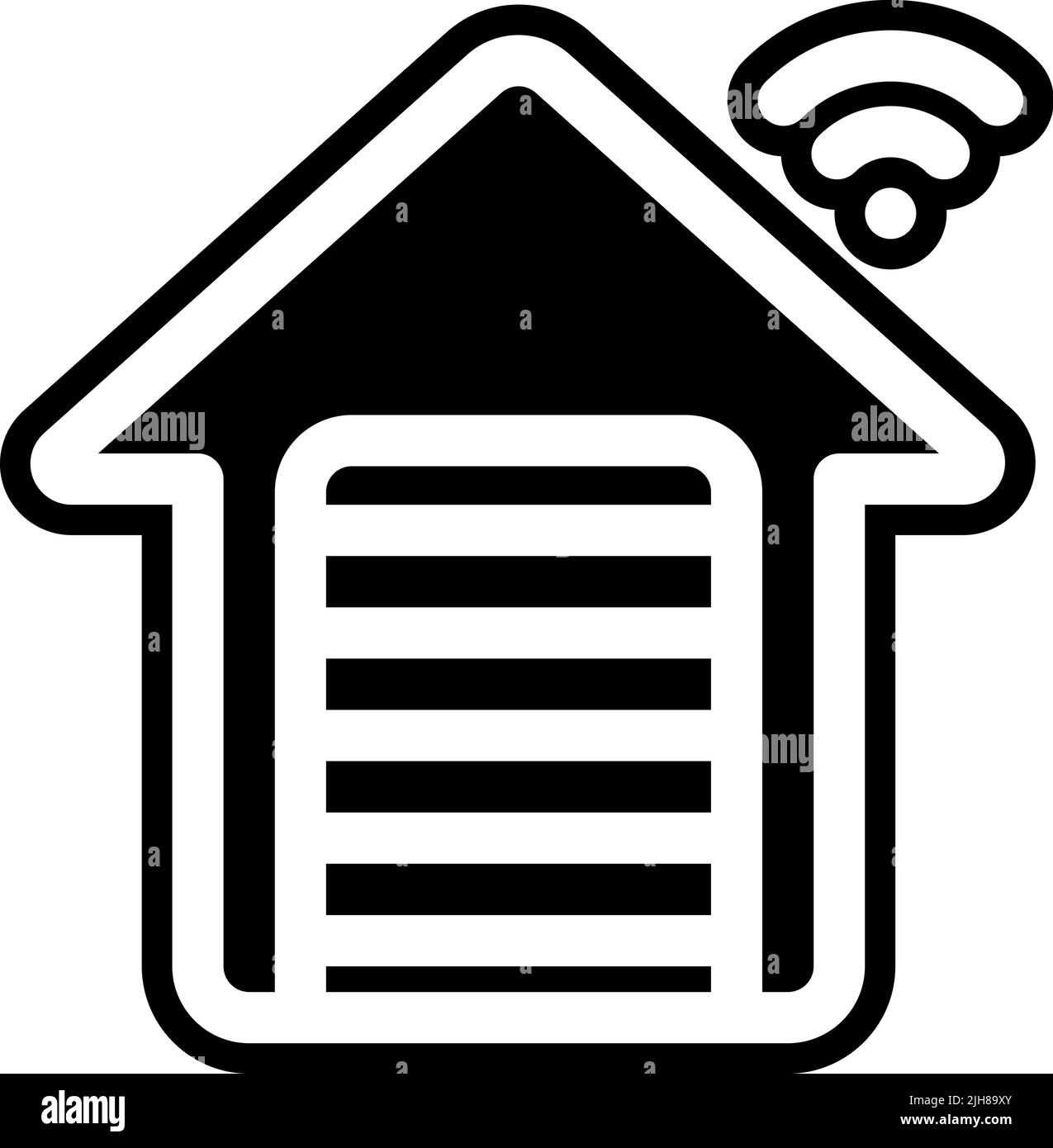 Smarthome smart garage icon Stock Vector