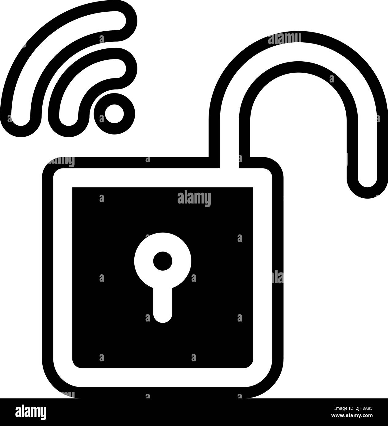Smarthome unlock icon Stock Vector