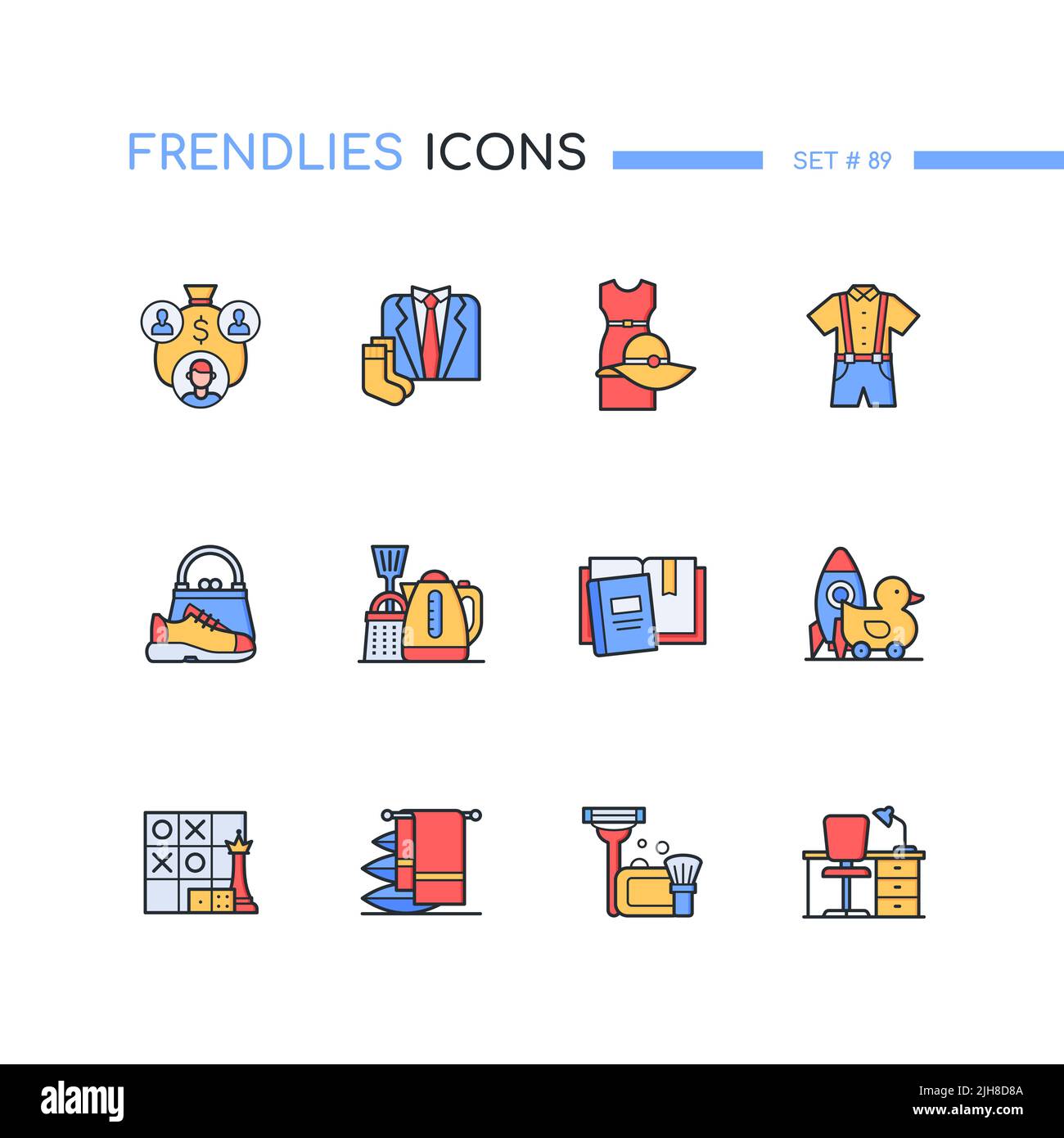 Donation - modern line design style icons set Stock Vector