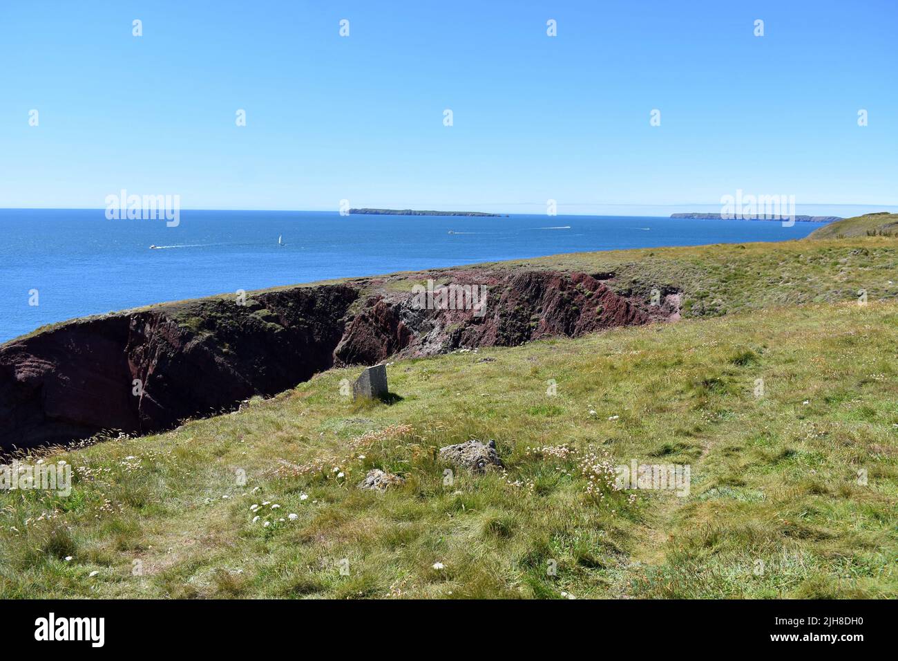 Sea view from St Ann's Head, Dale, Pembrokeshire, Wales Stock Photo