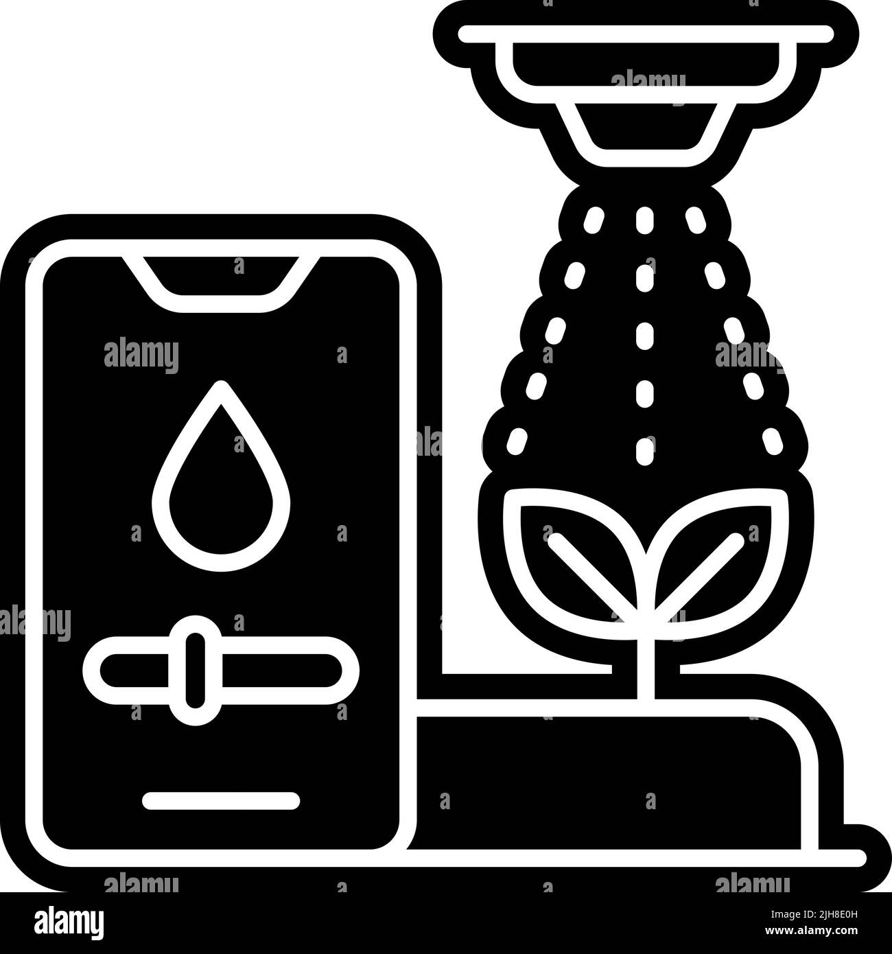 Smart home irrigation system icon Stock Vector