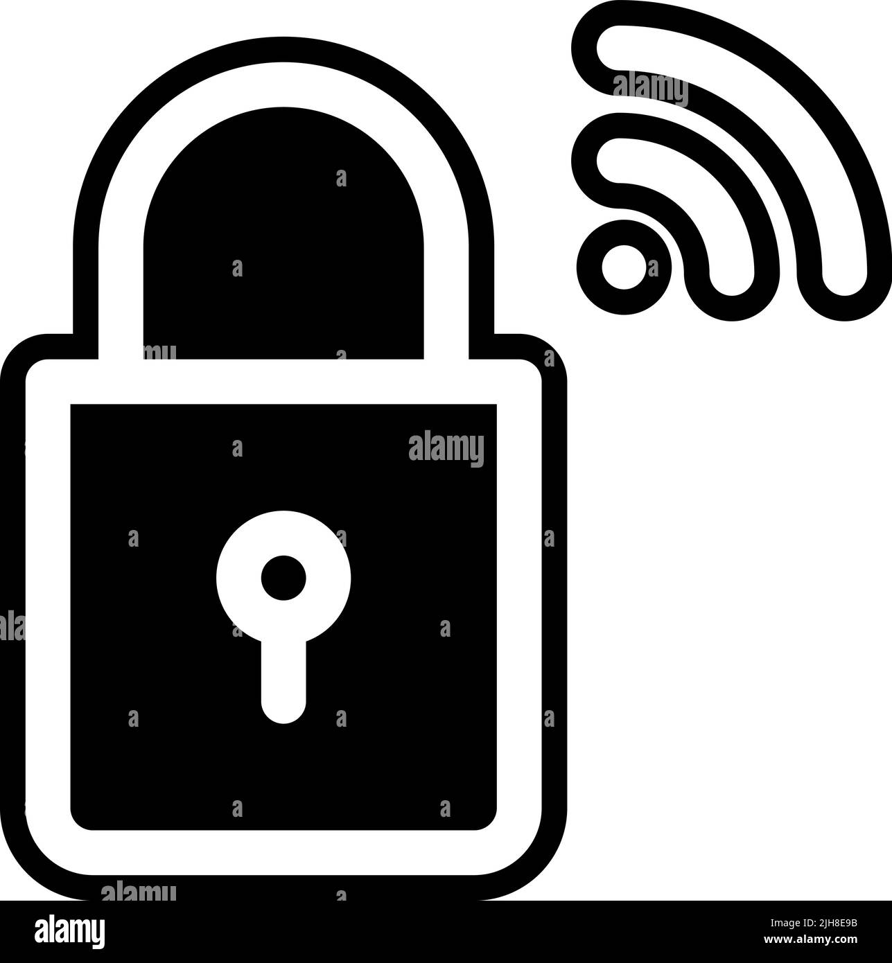 Smarthome padlock icon Stock Vector