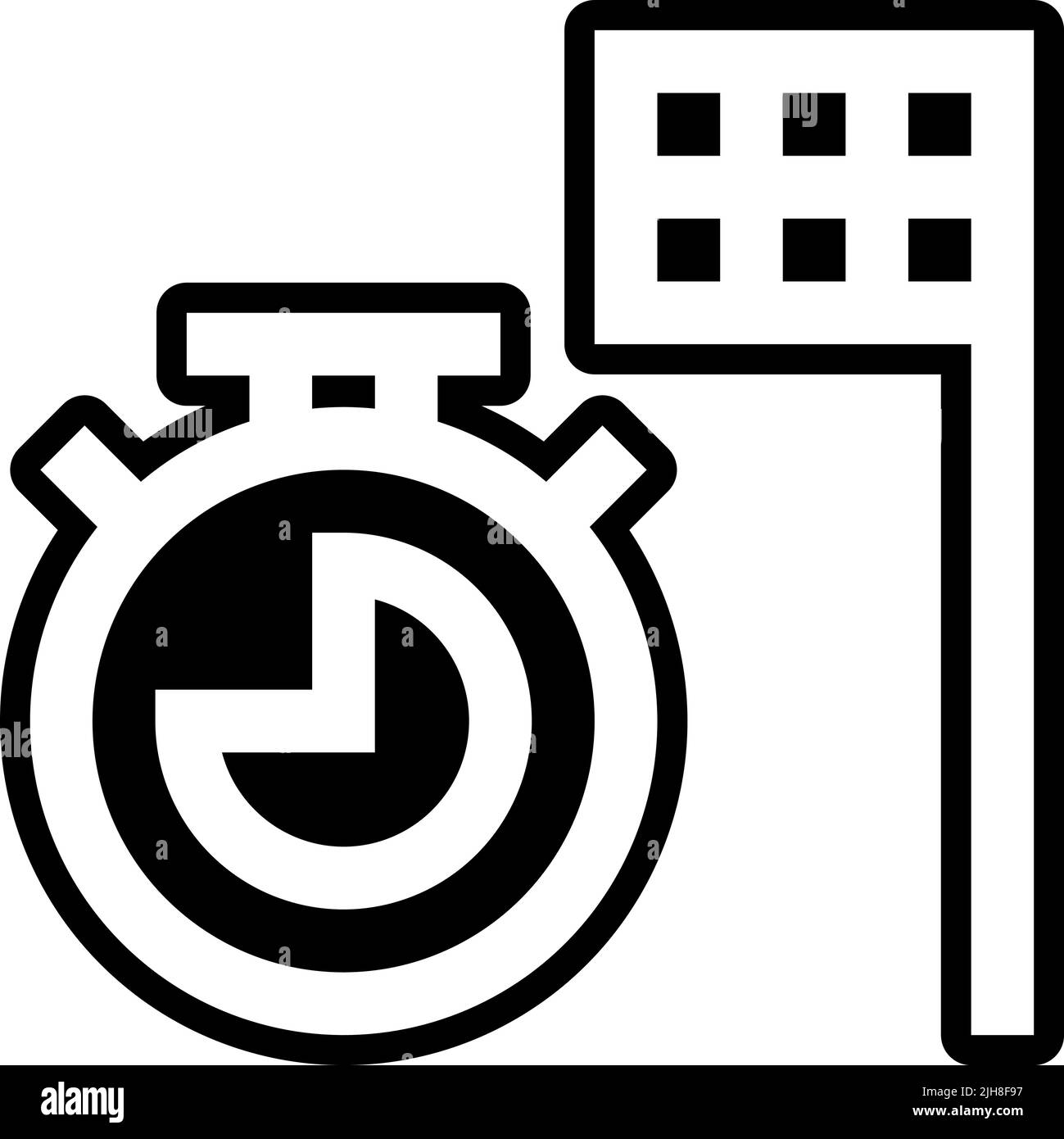 Time management set two goal icon Stock Vector