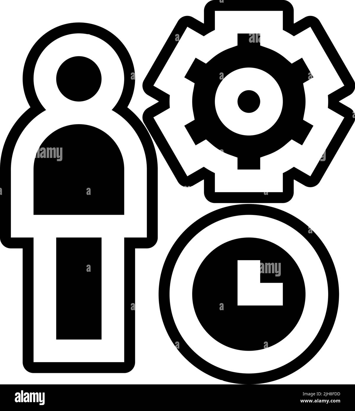 Time management set two management icon Stock Vector
